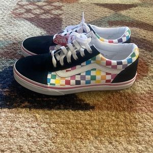 Vans Old Skool rainbow checkerboard